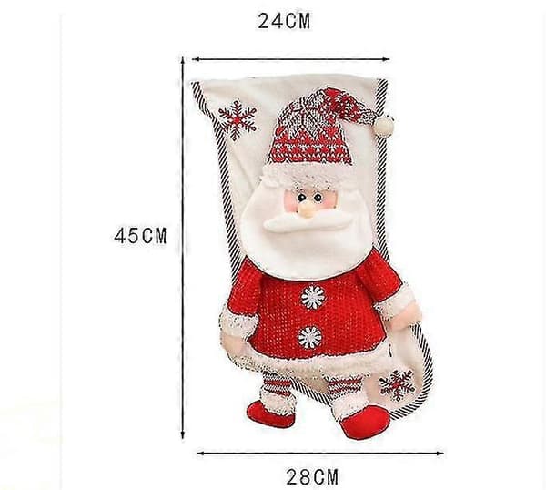 1 stk. julestrømpe julegave slikpose julepynt til hjemmet B B
