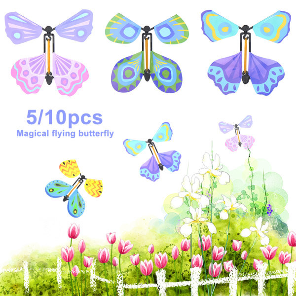 Magiske flyvende sommerfuglekort 10 stk
