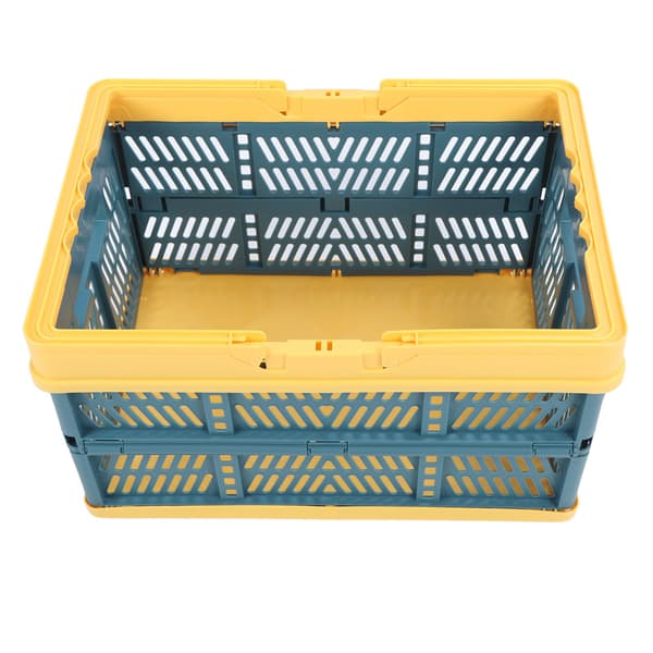 Foldable Baskets with Handles PP Waterproof Foldable Storage Boxes for Home Kitchen Bedroom Office Yellow Green Large Size