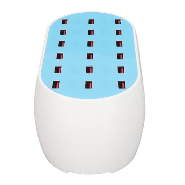 120W 18-ports USB-ladestation til stationær computer, USB-hurtigoplader med flere porte til smartphones og tablets, britisk stik