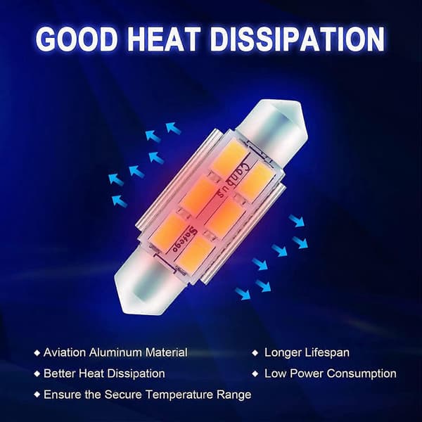 4x LED 31mm 5630 SMD LED Bulb Dome Festoon C5w LED DC 12V White Car
