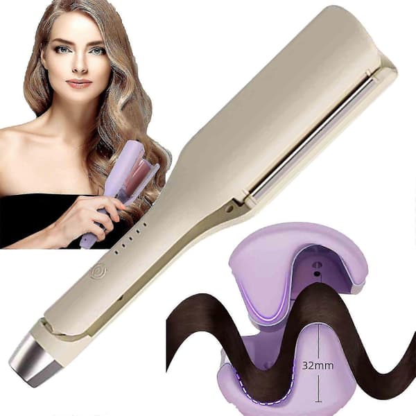 French Wave Curling Iron Romantic French Egg Roll Curler V-Shape Ceramic Large Waves Hair Crimper