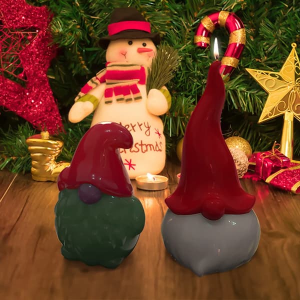 2 stk silikon jule-nisse lysform, DIY jule-nisse lyslaging