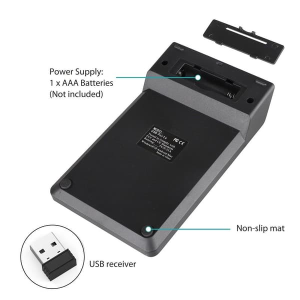 Numerisk tastatur, trådløs USB-nummer, 2,4 GHz, 18 taster, Mini