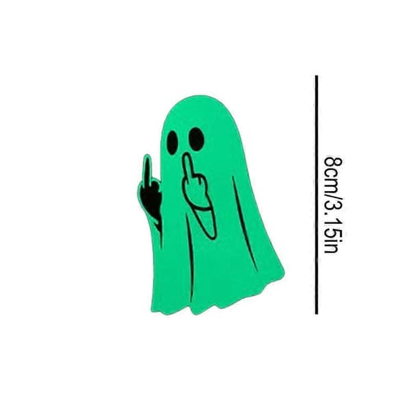 10 Pcs Luminous Ghost Middle Finger Stickers Glow in the Dark Car Ghost Decals Funny Halloween Ghost Decorations