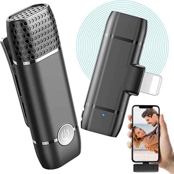#Trådløs Lavalier-mikrofon Plug and Play Innspilling etc#