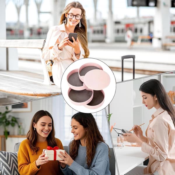Smykkeskrin, organizer til ringe, drejelig, med 4 niveauer pink - Rosa