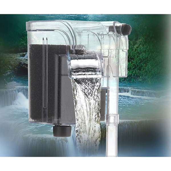Slankt Eksternt Akvariefilter, 3-Trins Justerbart Filter til Akvarier op til 20L, 250 LPH, 3W