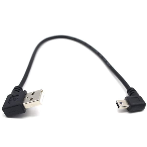 USB B-tyypin Mini 5-nastainen Uros Suora Kulma 90 Astetta USB 2.0 Uros Kaapeli 30cm
