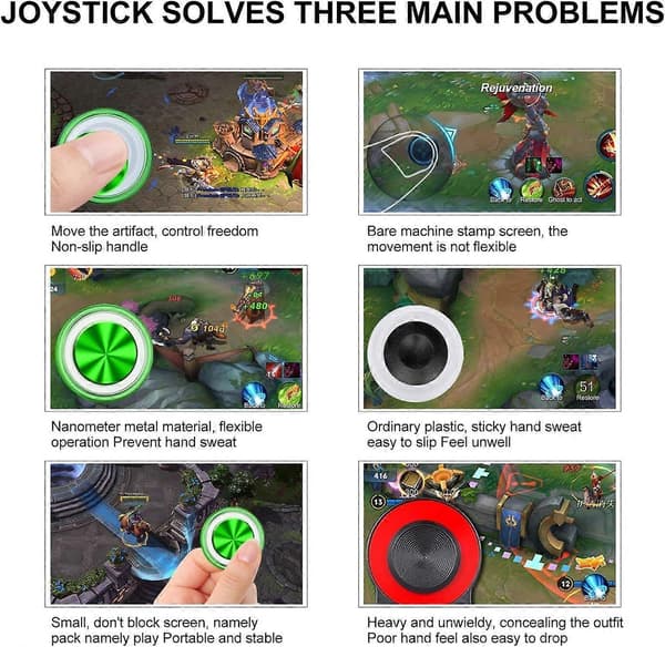 5 stk joystick til mobiltelefon spilcontroller gave, fem farver