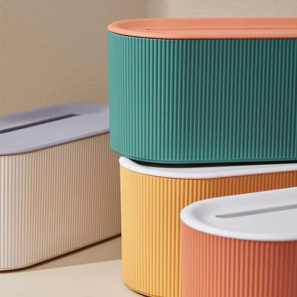 Designer Kabelboks - Kabelhåndtering - Opbevaringsboks til Flere Stikdåser (Hvid)