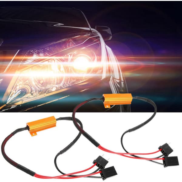 2 pcs Car LED Decoder for H7 Headlights, Anti-Hyper Flash, No Error, Load Resistor Wiring