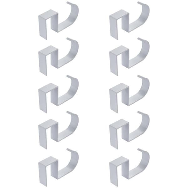 10 Shaped Table Edge Hooks Student Desk Side Hanging Bag Removable Office Bag Holder Table Hooks White
