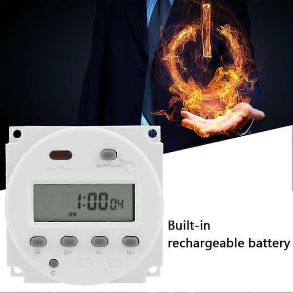 CN102A Digital LCD Elektronisk Timer Cyklus Nedtælling Tidsstyringskontakt (220V)
