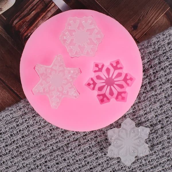 3D silikonform for julelys, cupcakes, baking og dekorasjon (50-1891rose) (kun form inkludert)