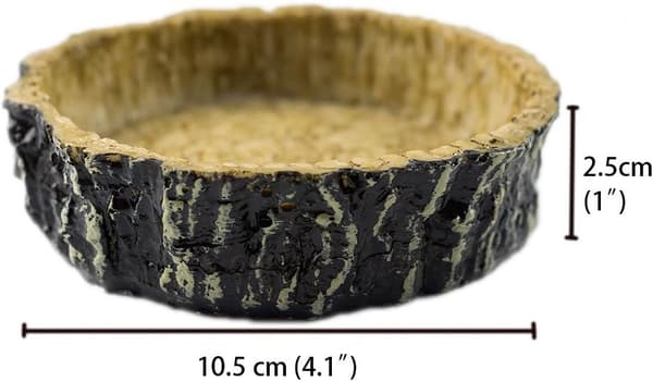 Naturlig harpiks krybdyrskål med træbark.