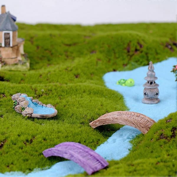 1 sæt miniature damdekoration landskabspool miniature havetilbehør til DIY Bonsai