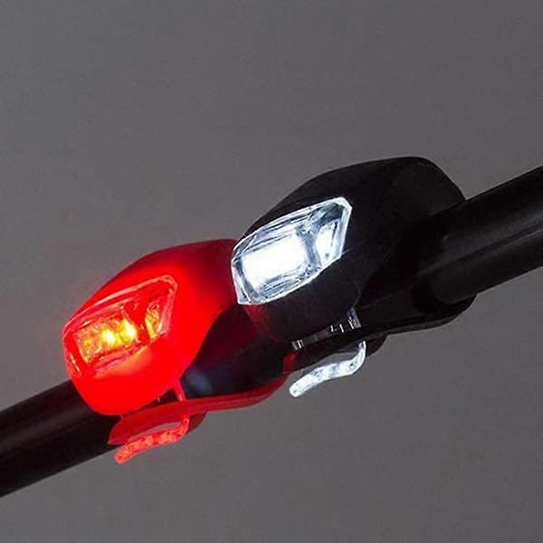 10x Sykkellykt Sykkel Frontlys Baklys Hjullys LED Silikonlampe [DB]