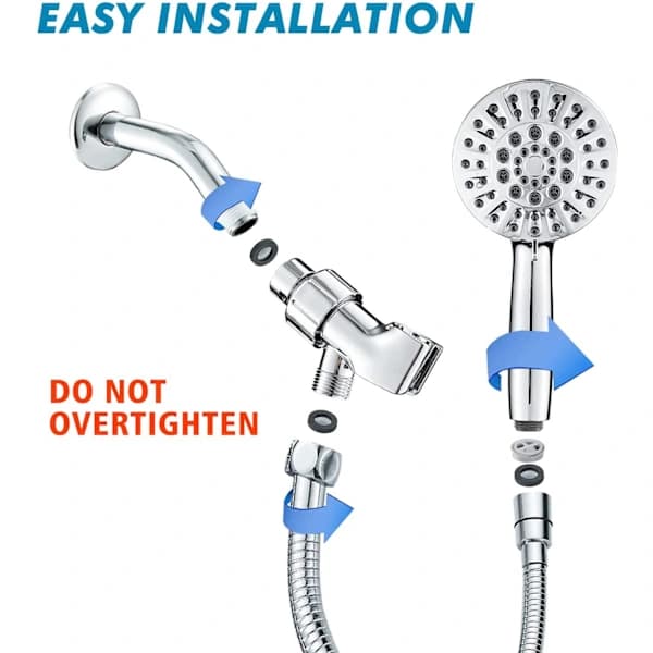 5  \" ABS 6-funktions duschhuvud badrum Handdusch 6 funktioner