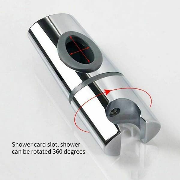 Krom-ABS dusjhodeholder Dusjholder Clip-on dusjstang Hånddusjholder 360° roterbar for bad Oval, S