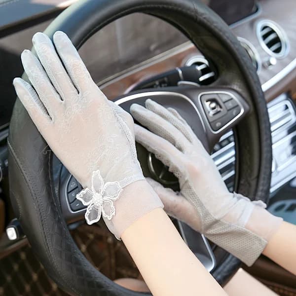 Sommerhandsker til kvinder, solbeskyttelse til kørsel, UV-beskyttelse, tynde handsker til elcykel, pink pink
