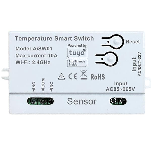 Tuya WiFi Temperatursensor 2.4G WiFi Temperatursensor Smart med Temperatur Vit B Hvid White B