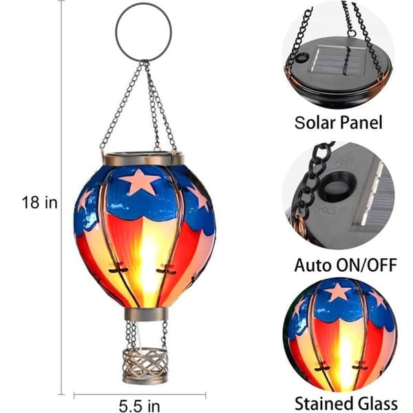 Solar varmluftsballon lanterne vandtæt udendørs solcellelanterner til have terrasse veranda havepynt