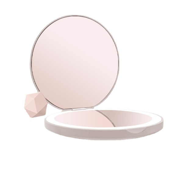 Uppladdningsbar Portabel LED Sminkspegel med Ljus, Fickvikspegel, Portabel Present Handspegel