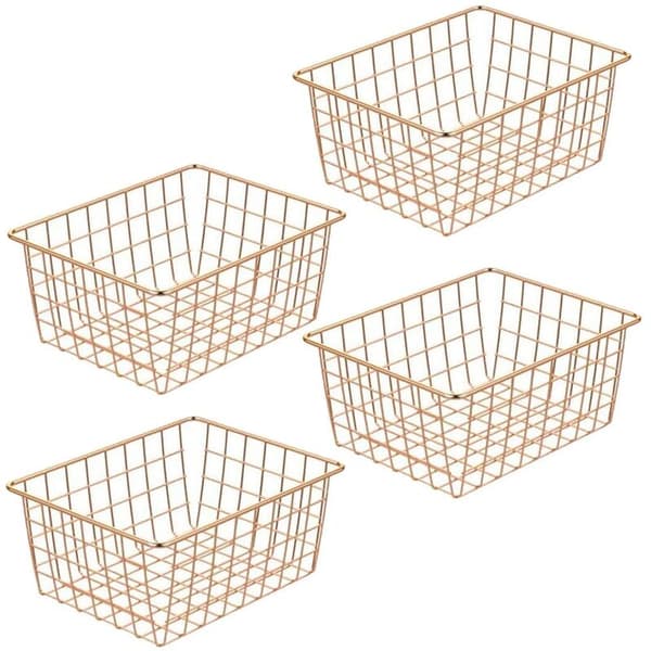 Storage Baskets, Metal Basket, Food Storage Container for Dining Room, Kitchen Cabinet, Cupboard