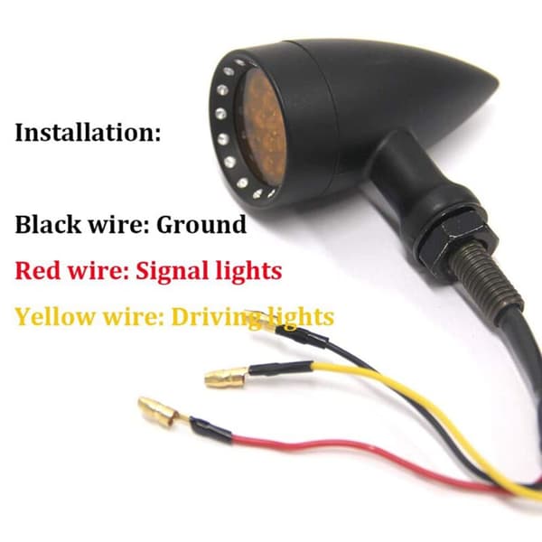 1 par retro LED-blinklys til motorcykel, sort