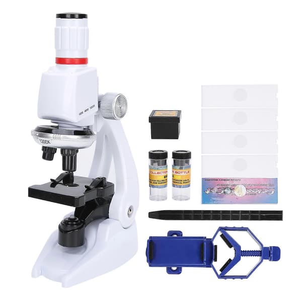 Kids Microscope Set with Mobile Phone Holder Simulation High Definition 1200X