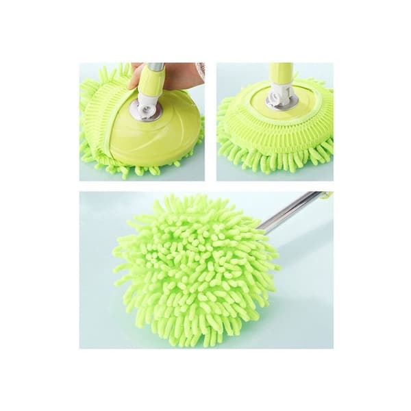 Fargerikt Chenille Mikrofiber Mopphode Påfylling for 360° Magisk Mopp Rengjøring Rotasjon Erstatning (Grønn)