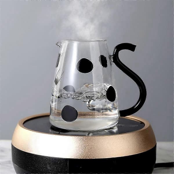 Glass Water Carafe Set with Cup: Cow-Shaped Cold Kettle & Blooming Teapot for Iced Drinks