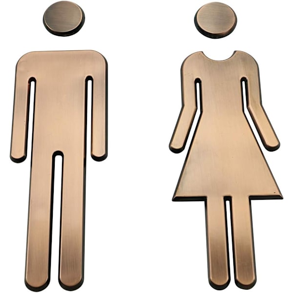Toiletskilt til dør - Badeværelsesskilt - Selvklæbende toiletskilt