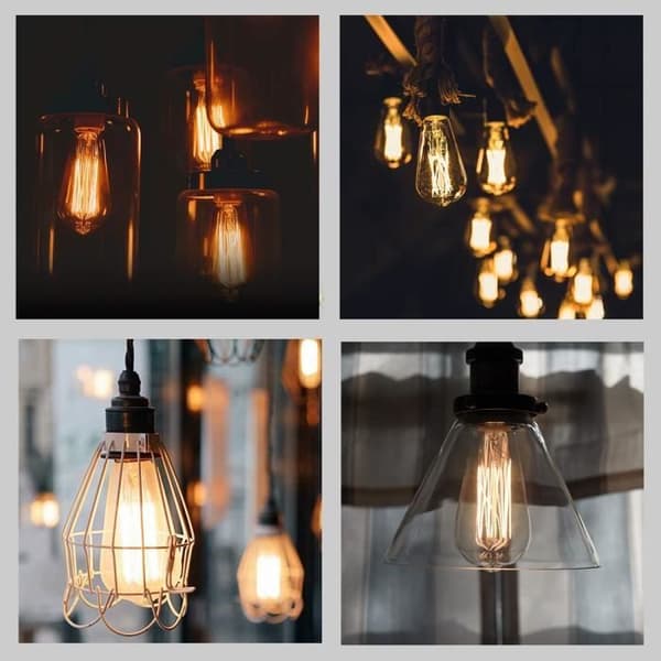 4 X E27 Wolka 40W Edison Pære Vintage ST64 Varm Hvid