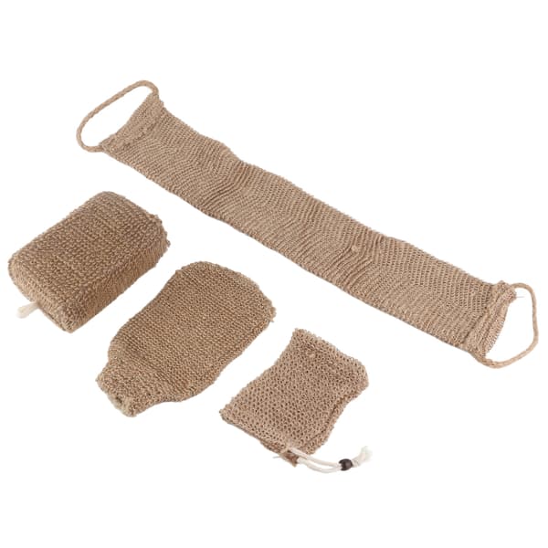 Exfoliating Jute Back Scrubber Concave Convex Surface Gift Box Jute Exfoliating Scrub Kit
