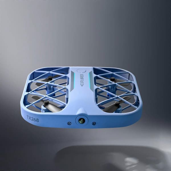 Firehjuling Intelligent Hover Mini UAV Fjernkontroll Fly Wifi HD 4K Kamera Oppladbart Batteri (FMY) Blå Blue