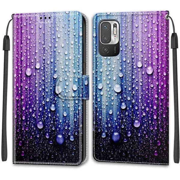 Fodral för Xiaomi Poco M3 Pro 5G/Xiaomi Redmi Note 10 5G 6.5 \" Vattenpärlor PU Läder Plånboksfodral DKCHD1[DB]