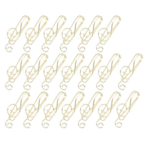 20 Pcs Musical Note Paper Clips Music Folder Shape Creativity Modeling Metal Craft Material Gold