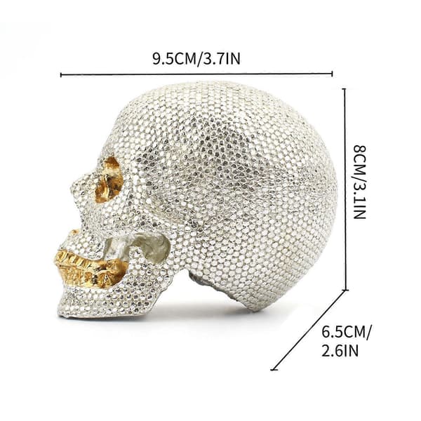 2025 Ny Perlebit Skjelettdekorasjon Mini Lite Hode Skrivebord Hjemmeinnredning Halloween Gave Dekorasjon
