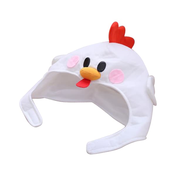 White Hat Comfortable Plush Cute Chicken Look Warm Hat for Shopping