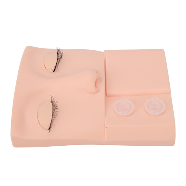 Lash Mannequin Head Replaceable Eyelid Eyelash Extension Practice Makeup Training PVC Pink