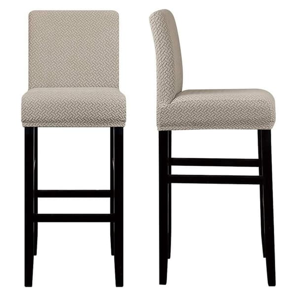Reusable Bar Stool Covers for Pub, Stretch Covers, Removable and Washable Dining Chair Covers for Kitchen, Black