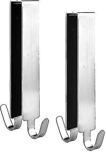 2023-Two Extended Shower Door Hooks, 2 per pack. Hook for frameless glass shower door. Double towel hook (silver) 2 pcs)