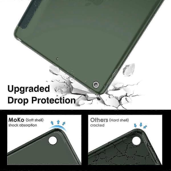 Wekity Ipad 10.2 Cover til Ipad 9. generation 2021 Blød Mat Bagside Slankt Cover med Stativ, Automatisk Vågn/Sov