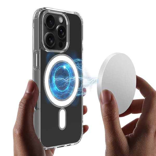 Etui til iPhone 16 Pro Max Kompatibel med MagSafe TPU+Akryl Klar Bagside Mobilcover
