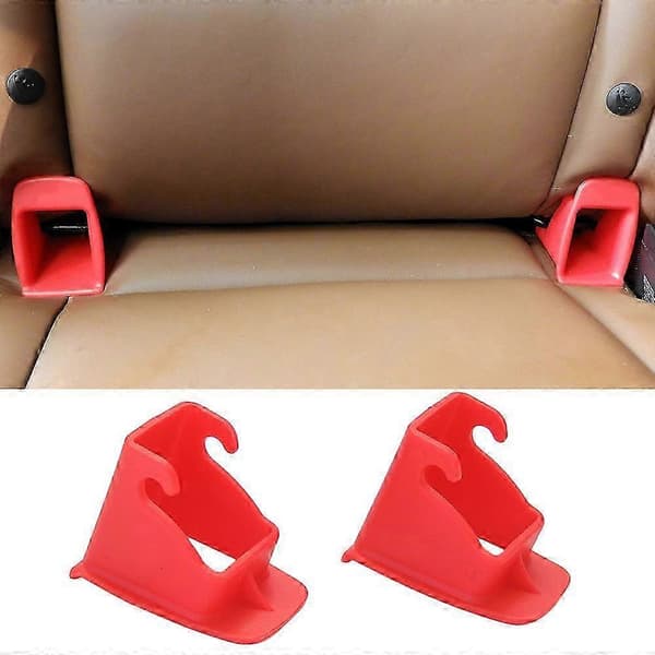 2 Pcs Car Seat ISOFIX Interface Buckle Fixed Guide Groove Safety Belt Bracket Connector Red Red