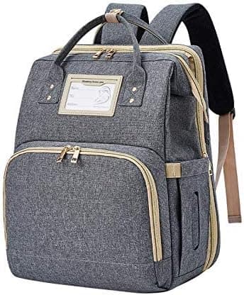 Baby Diaper Backpack - Multifunctional Diaper Bag with Foldable Crib