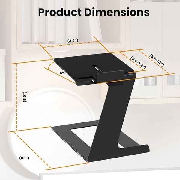 Speaker Stand Pair for Small Speakers with Vibration Absorbing Pad, Black, Compatible with Most Brands