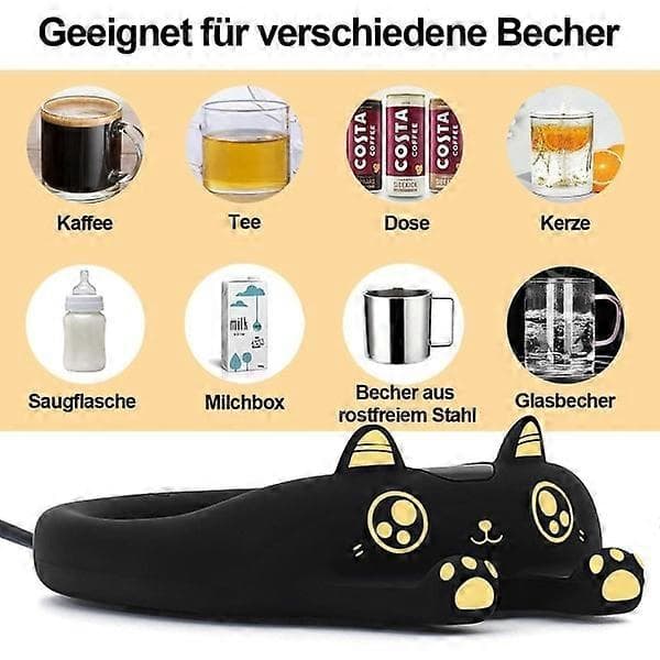 Mug Warmer with Auto Shut-Off, Smart Light with 3 Temperature Settings - Paw Prints to Hold Items - As Cute as Your Kitten